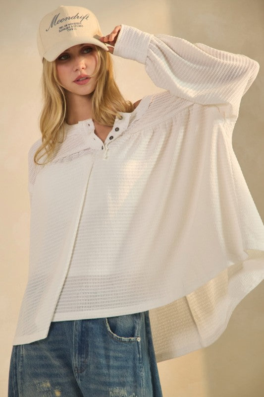 Amelia Knit Henley Blouse