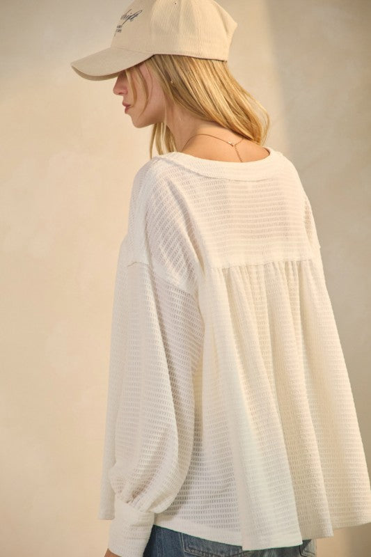 Amelia Knit Henley Blouse