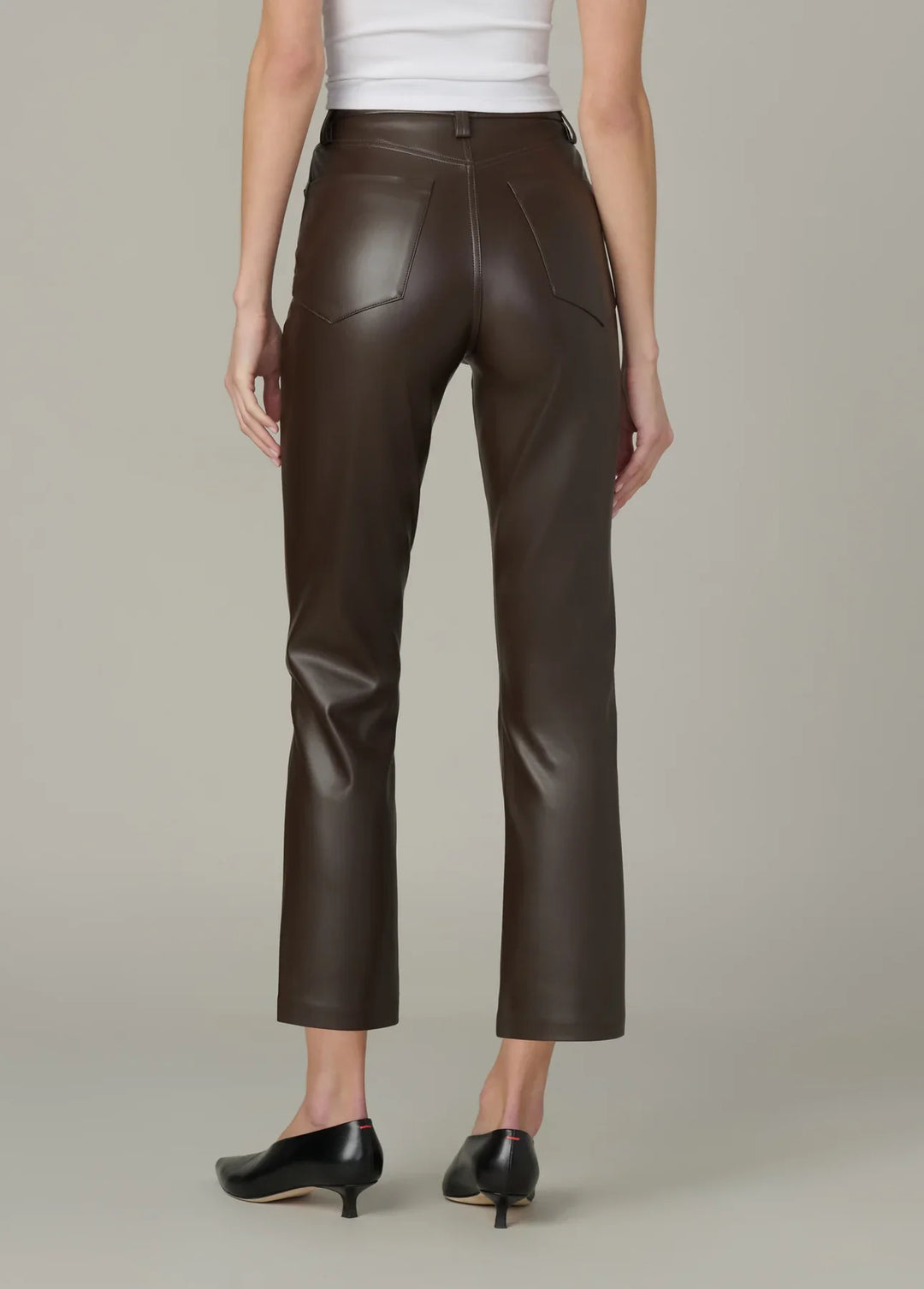 LYRA SLIM ANKLE VEGAN LEATHER PANT