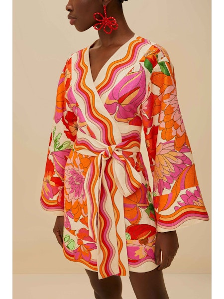 SPRING AFFAIR BEIGE MINI DRESS