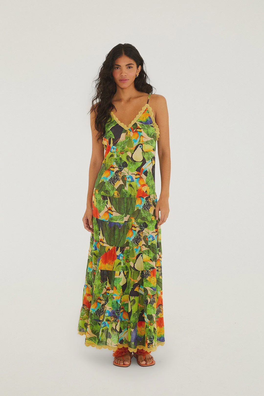 BIRD LEAVES LONG DRESS