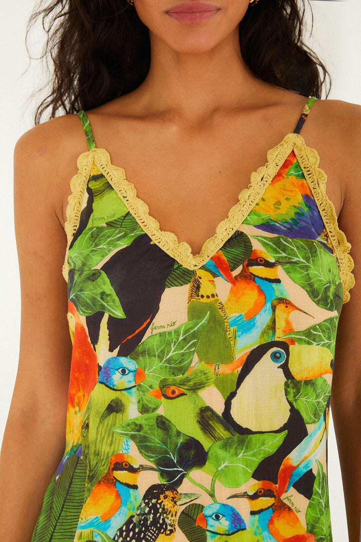 BIRD LEAVES LONG DRESS