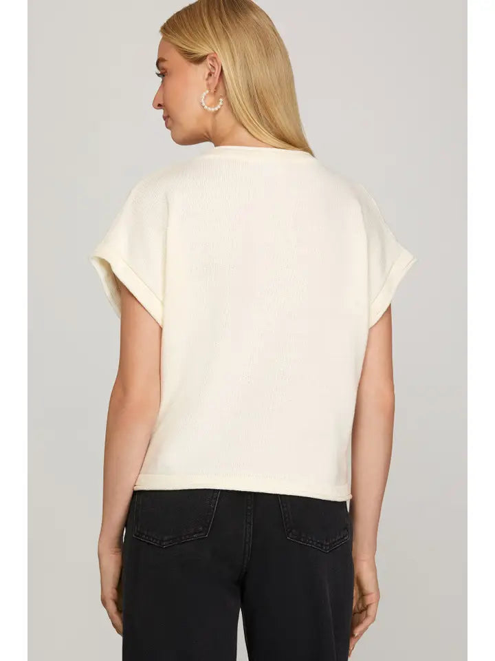 PUPPY KNIT SWEATER TOP