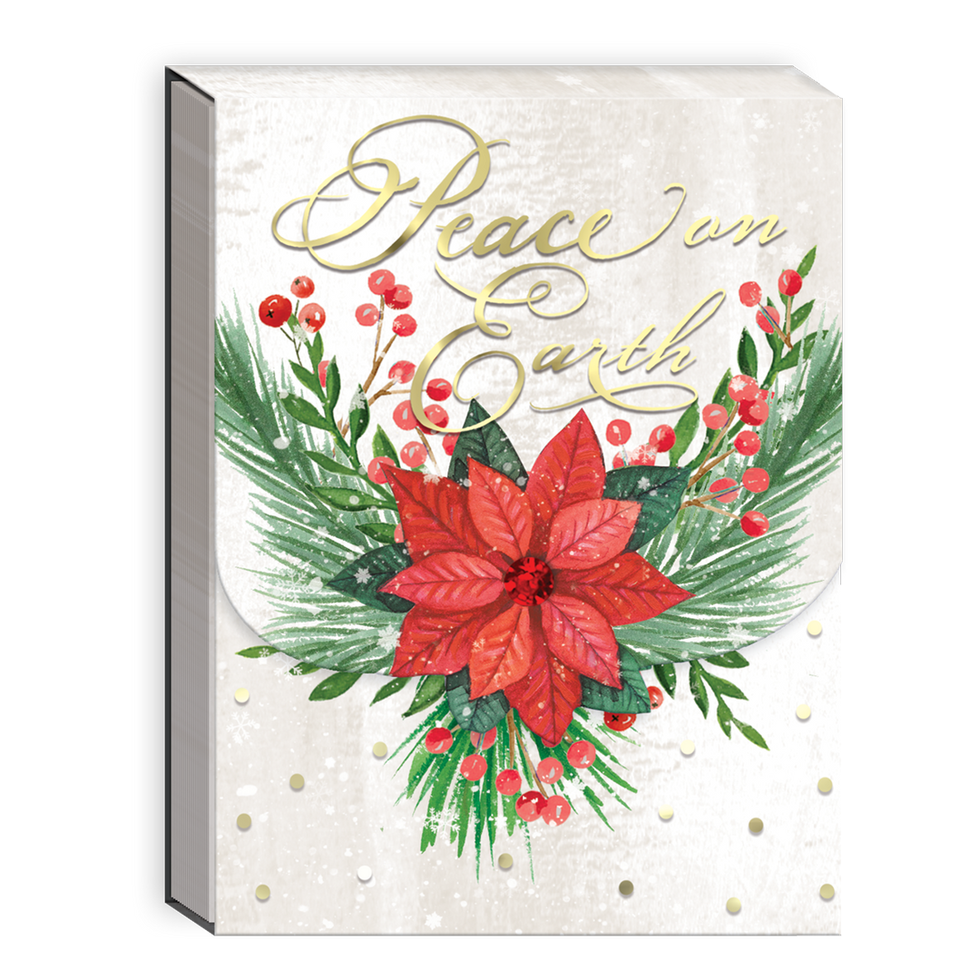 GLAD TIDINGS "PEACE POINSETTIA" POCKET NOTE PAD