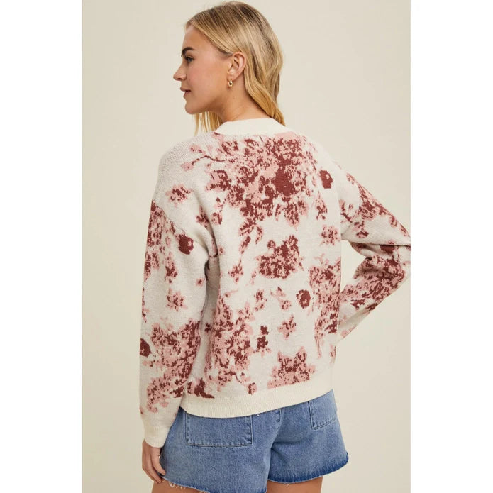 FLORAL BRUSHED SWEATER