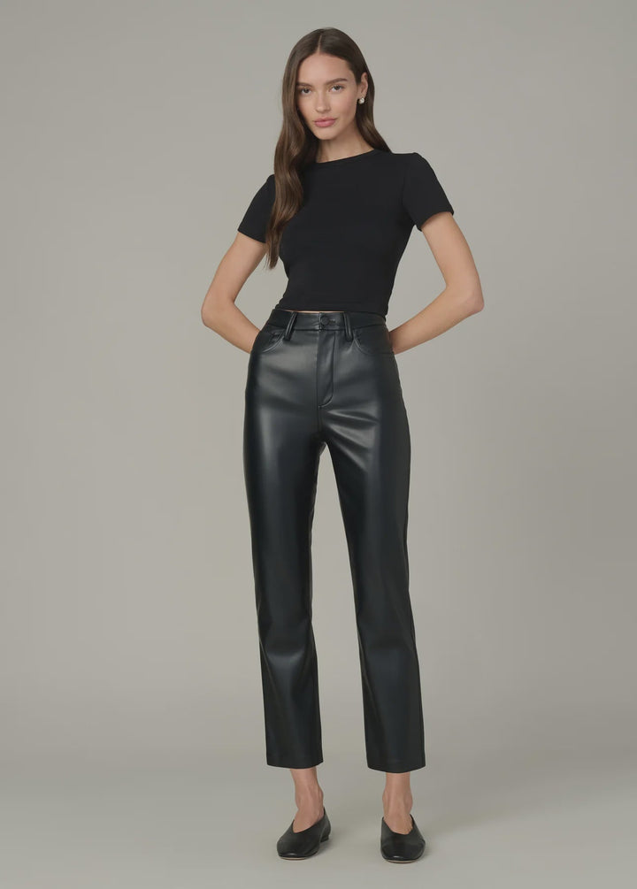 LYRA SLIM ANKLE VEGAN LEATHER PANT