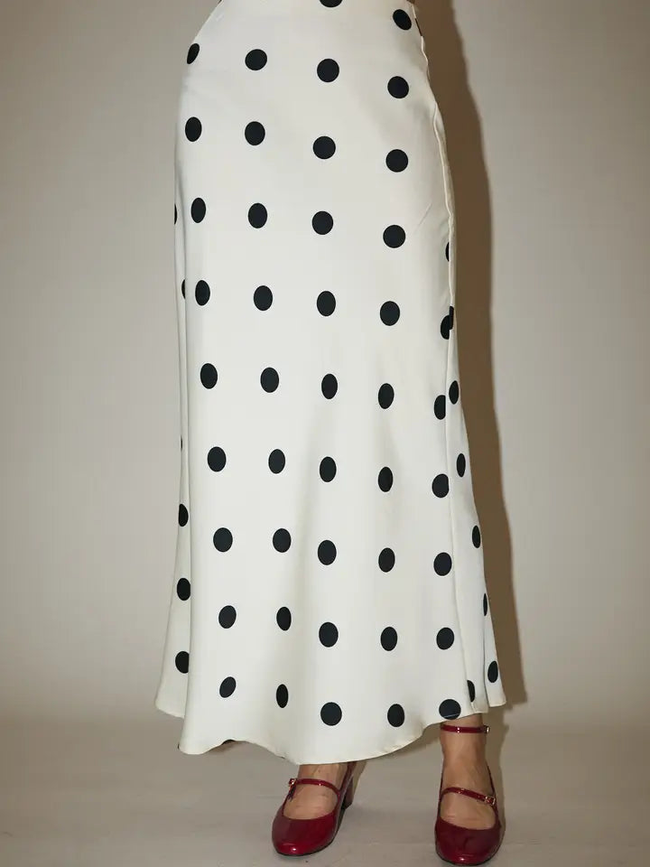 SATIN MIDI SKIRT