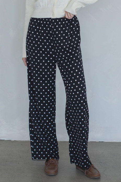 POLKA DOT SATIN PANTS