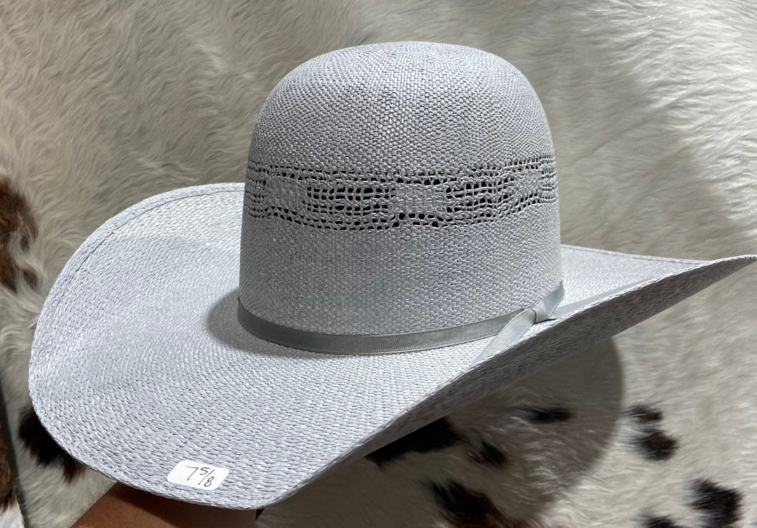 ATWOOD HALFBREED BANGORA GRIS OPEN CROWN STRAW COWBOY HAT - GREY