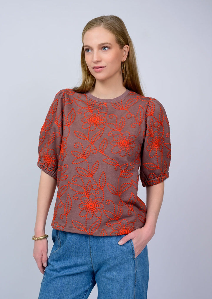 FLORAL VINES KNIT TOP