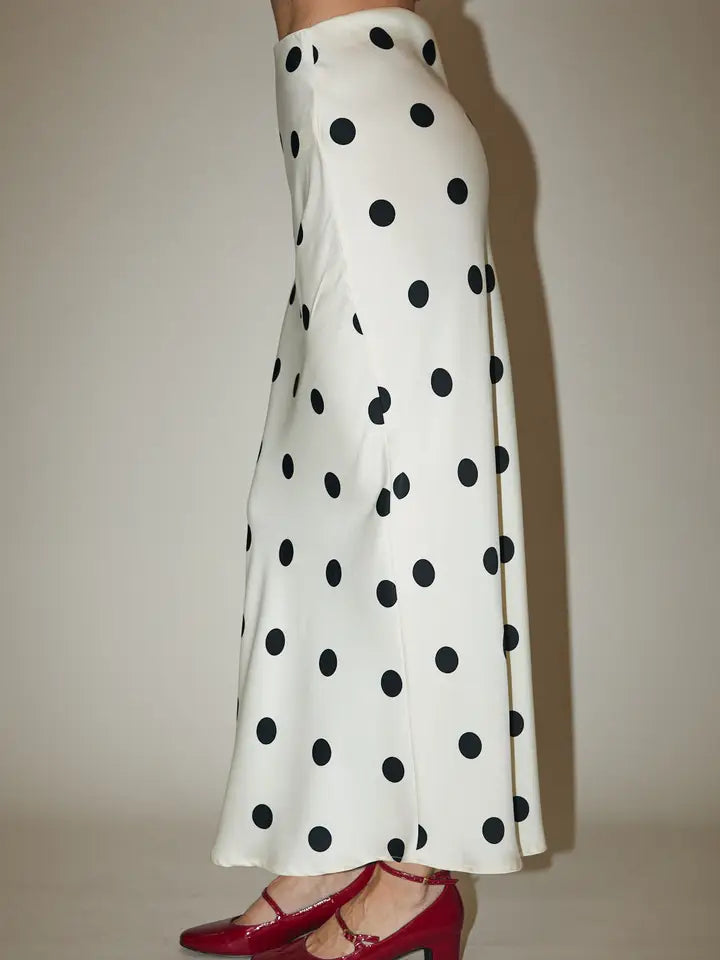 SATIN MIDI SKIRT