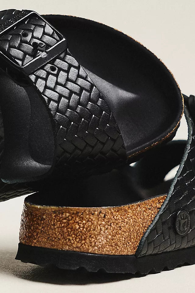 ARIZONA LEATHER WOVEN EMBOSSED BLACK