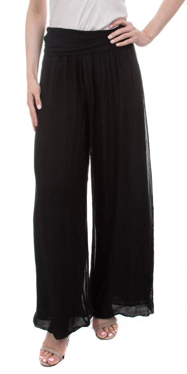 ASPEN SILK HAREM PANTS in BLACK