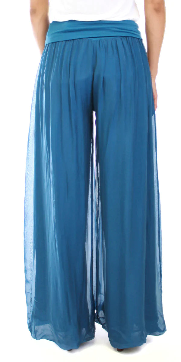 ASPEN SILK HAREM PANTS in TEAL