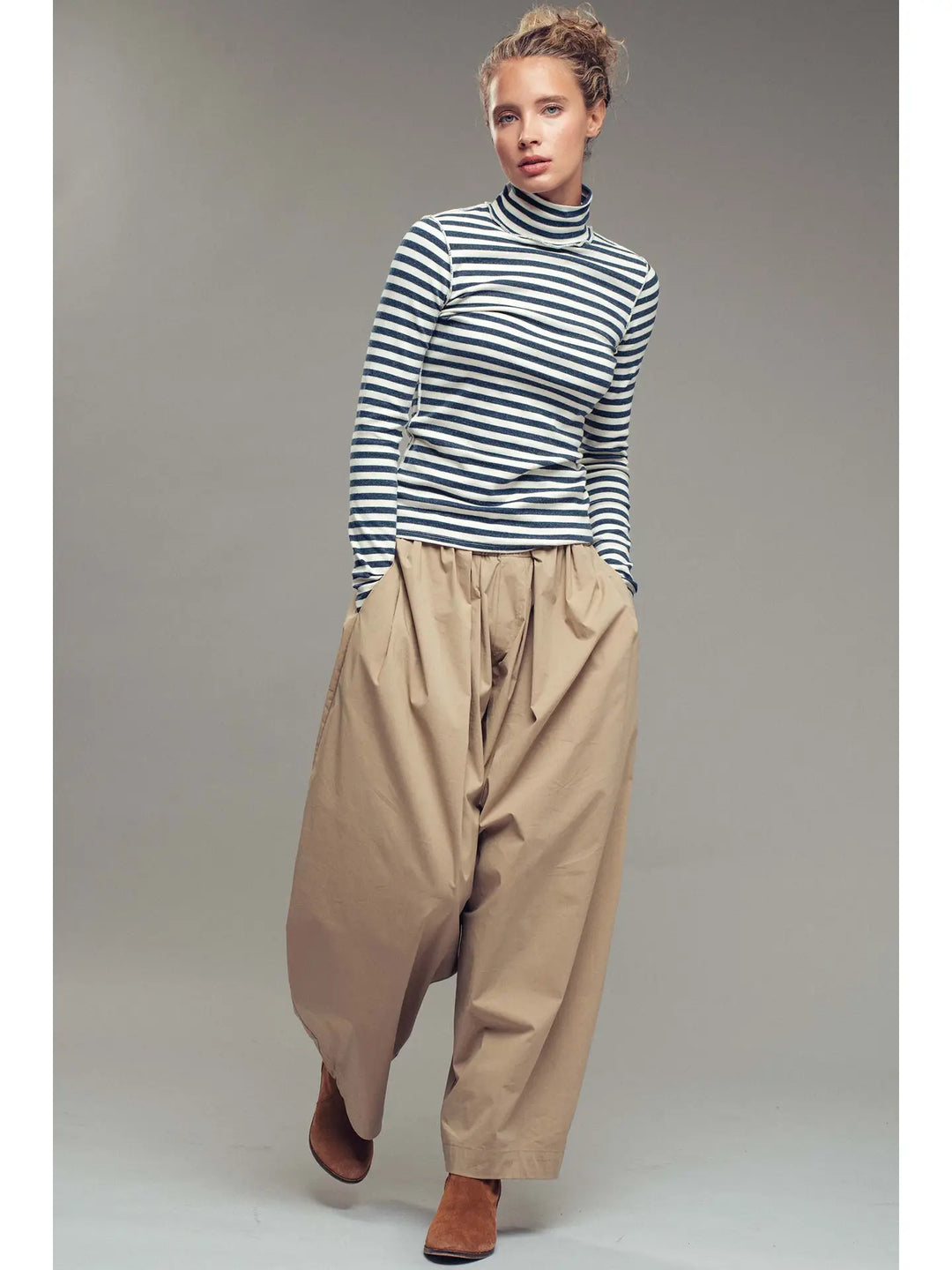 Striped Turtleneck Top