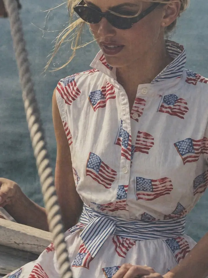 SCONSET SLEEVELESS FLAG DRESS