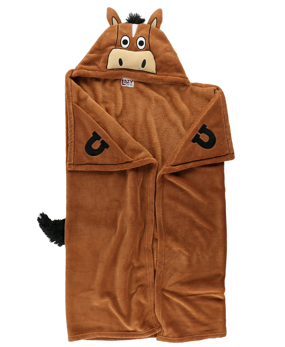 KID'S HORSE CRITTER HOODED BLANKET