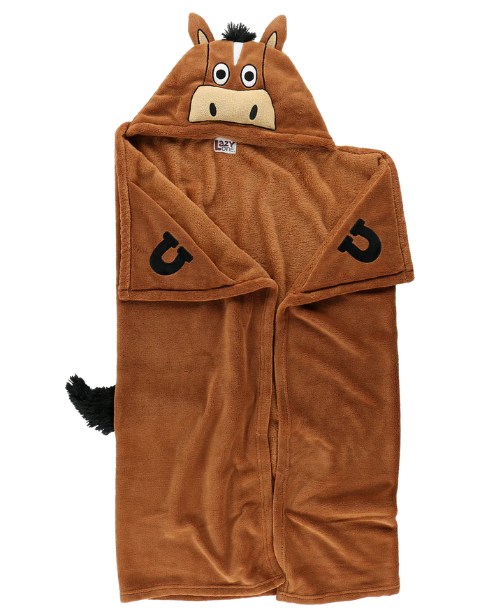 KID'S HORSE CRITTER HOODED BLANKET