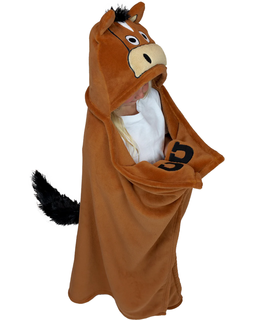 KID'S HORSE CRITTER HOODED BLANKET