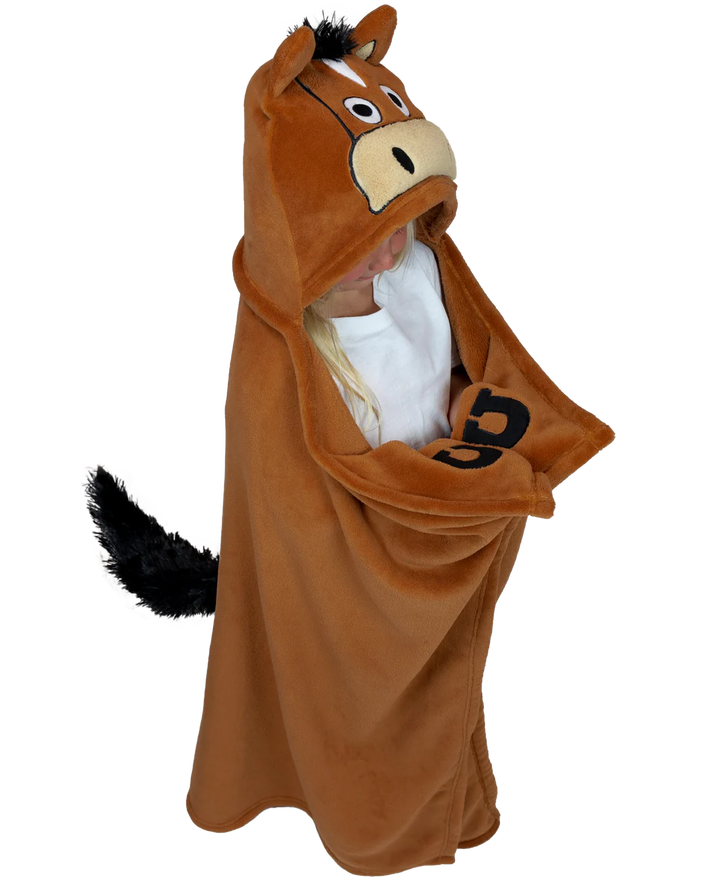 KID'S HORSE CRITTER HOODED BLANKET