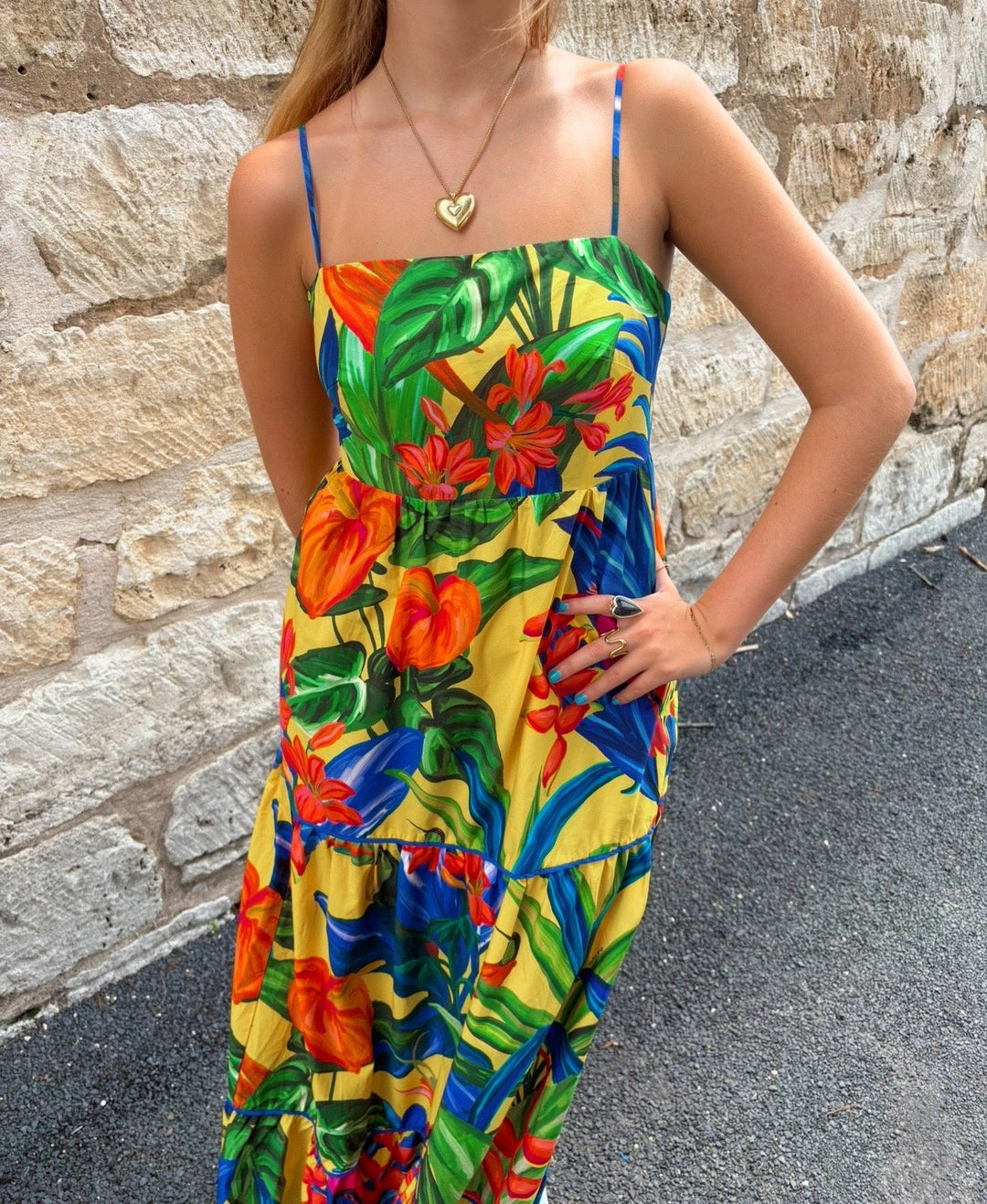 BRIGHT NATURE YELLOW MAXI DRESS