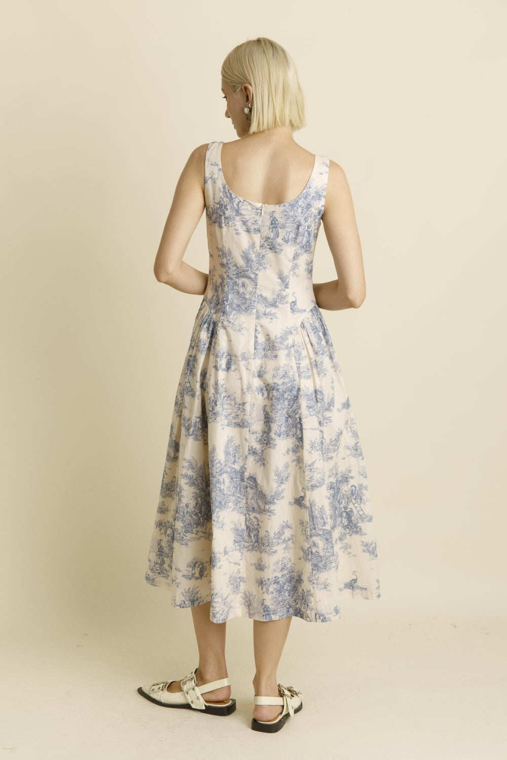 TOILE MIDI DRESS W/TIE