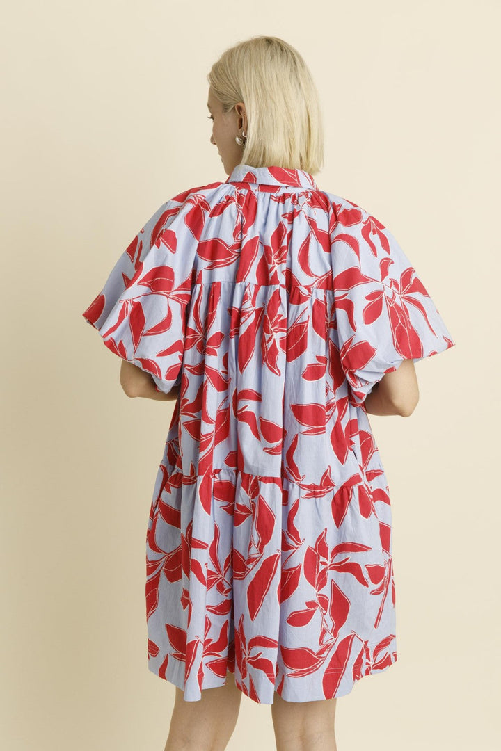 PRINTED MINI SHIRT DRESS
