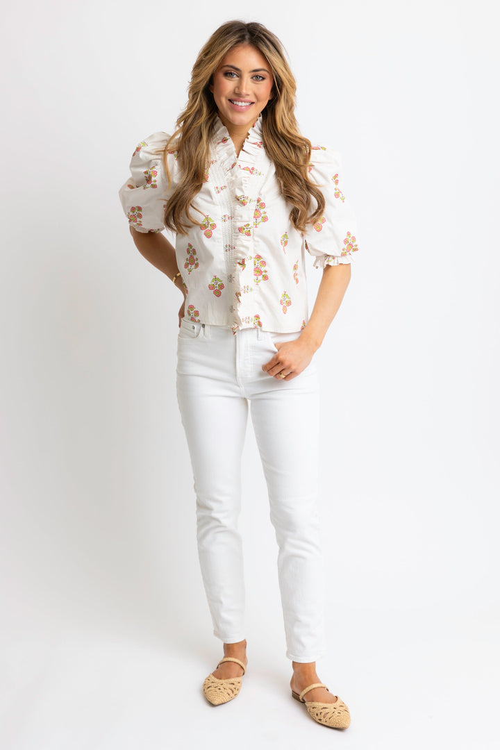 FLORAL RUFFLE TOP