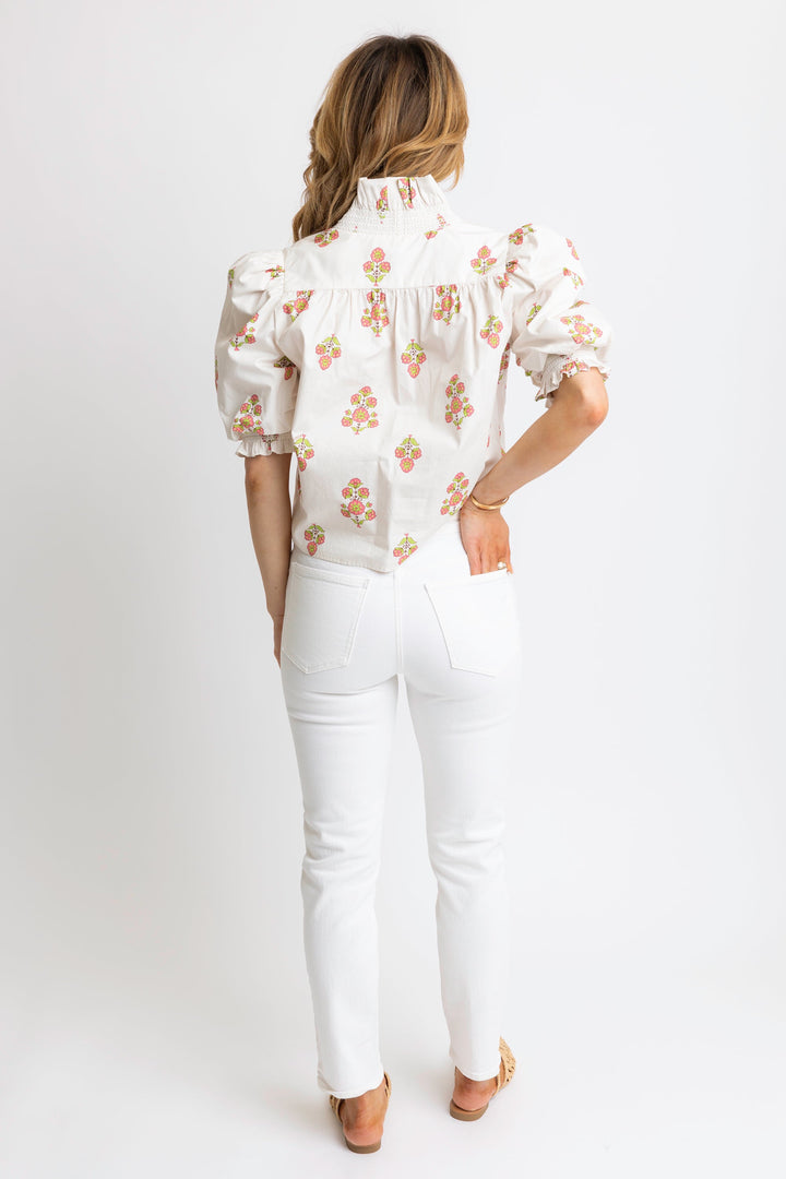 FLORAL RUFFLE TOP