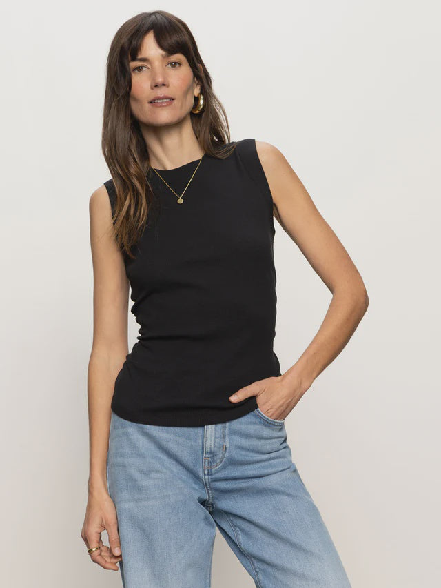 RIBBED RUCHED TANK