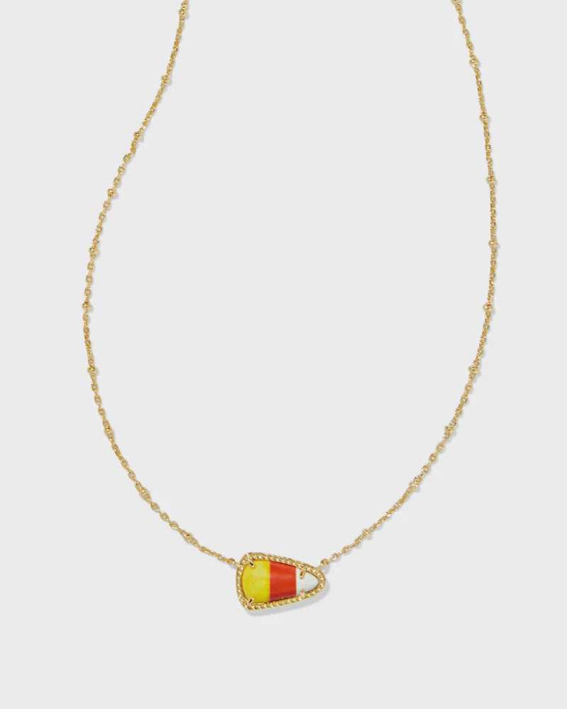 CANDY CORN SHORT PENDANT NECKLACE