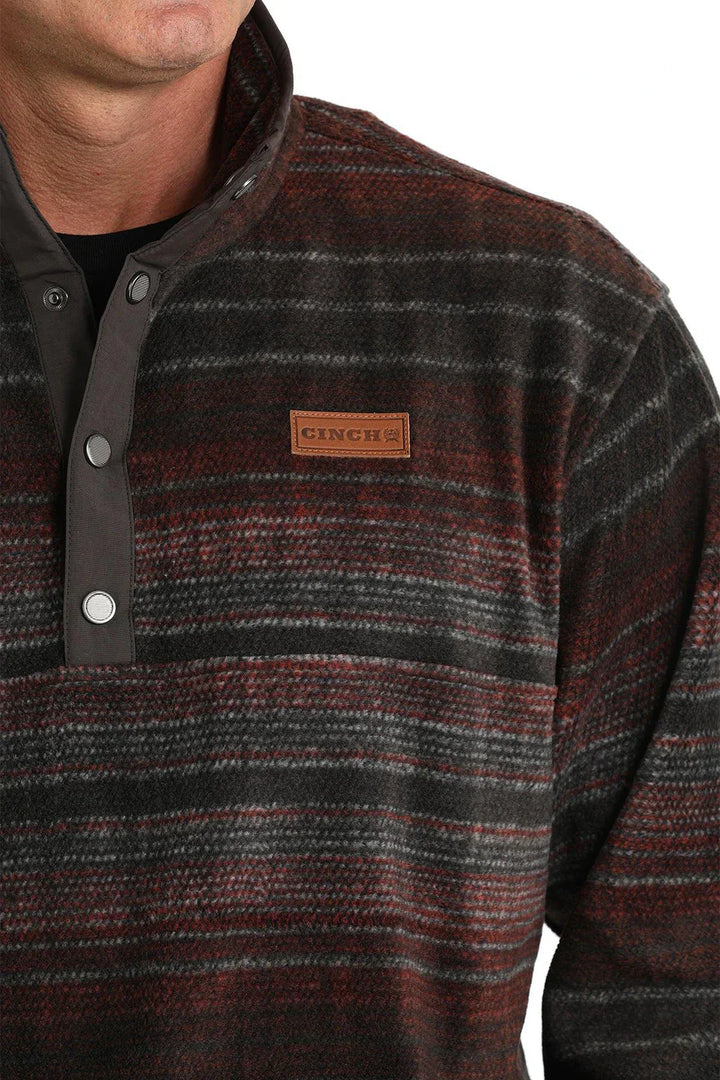 CINCH MEN'S POLAR FLEECE PULLOVER - BROWN