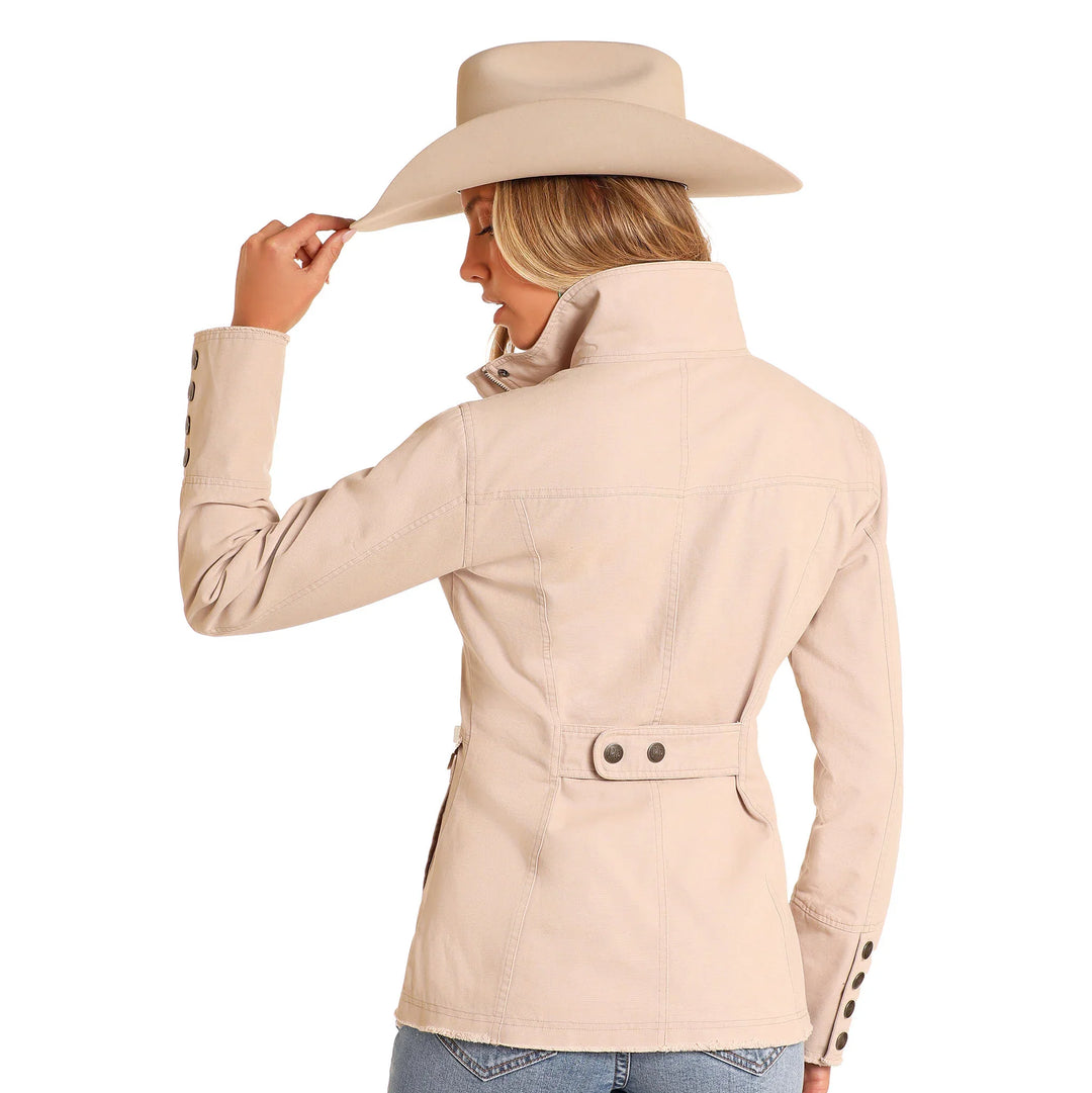 POWDER RIVER LADIES CANVAS JACKET in BEIGE