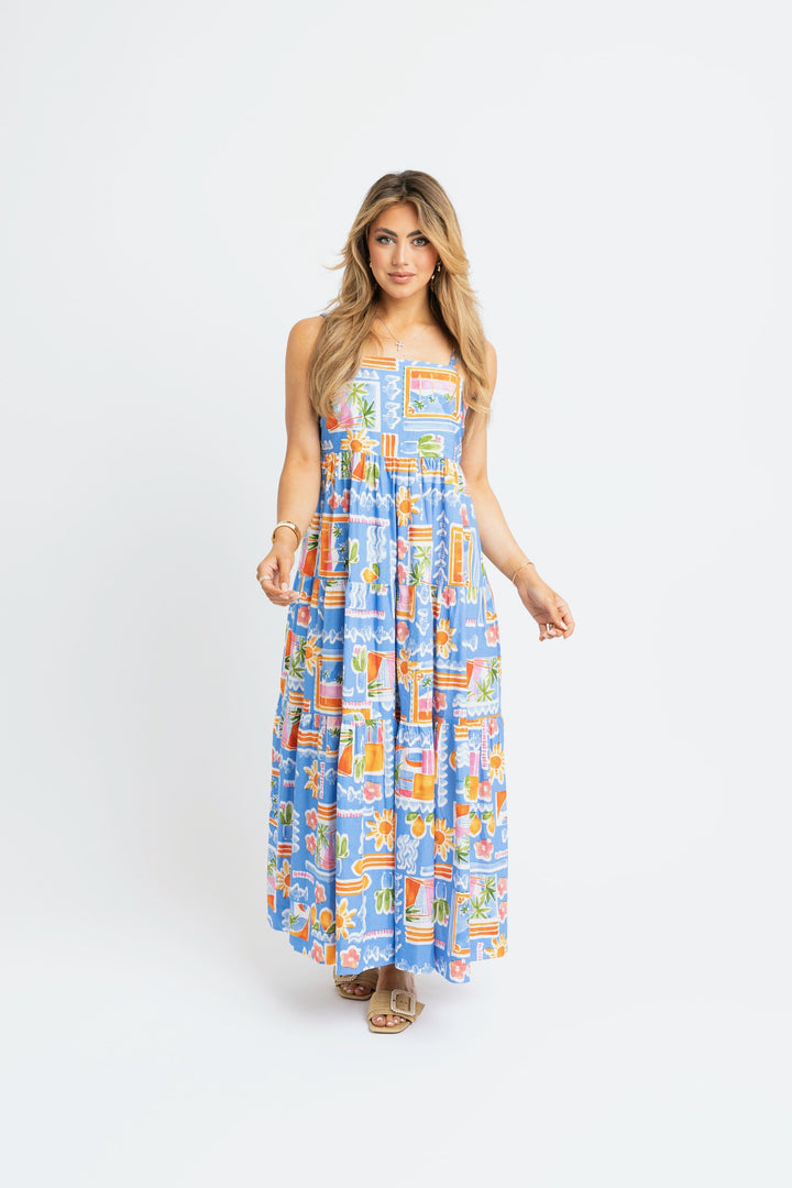 SANTORINI SCOOP BACK MAXI