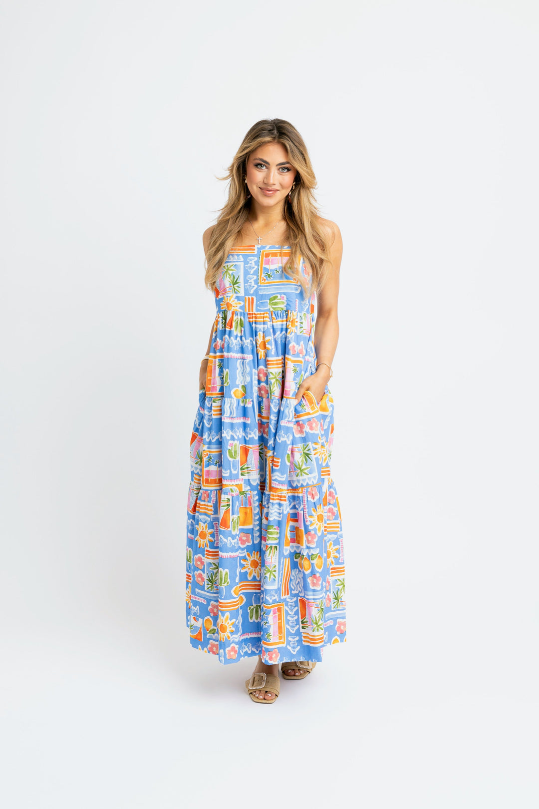 SANTORINI SCOOP BACK MAXI