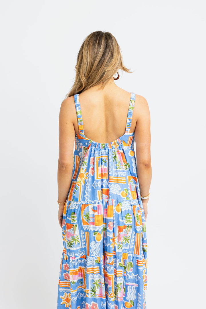 SANTORINI SCOOP BACK MAXI