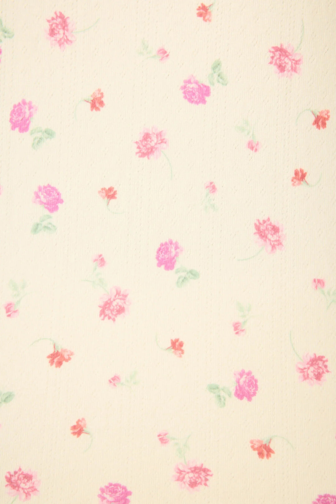 The Zertz FOR THE MAMAS BLOOM PJ TANK features creamy white pointelle fabric adorned with pink and red roses and green leaves, creating a delicate, vintage-inspired floral look.