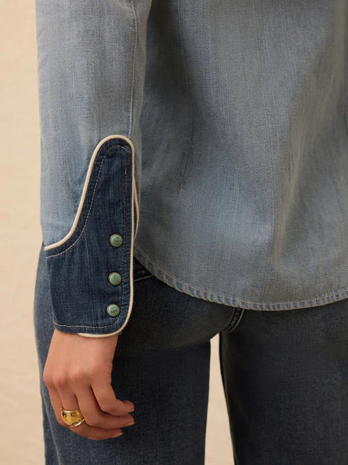 EMBROIDERED DENIM WESTERN SHIRT