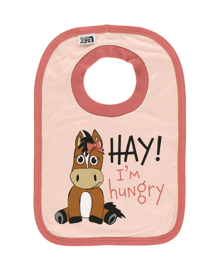 "HAY, I'M HUNGRY" INFANT BIB