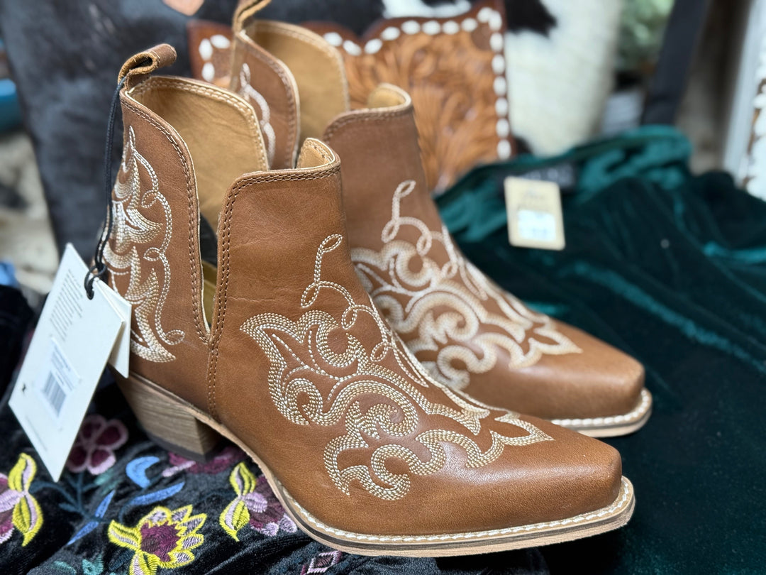 Brown Myra Leather Booties