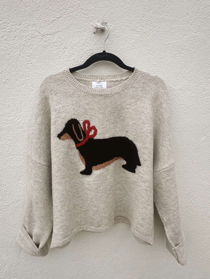 DOG WITH BOW SWEATER