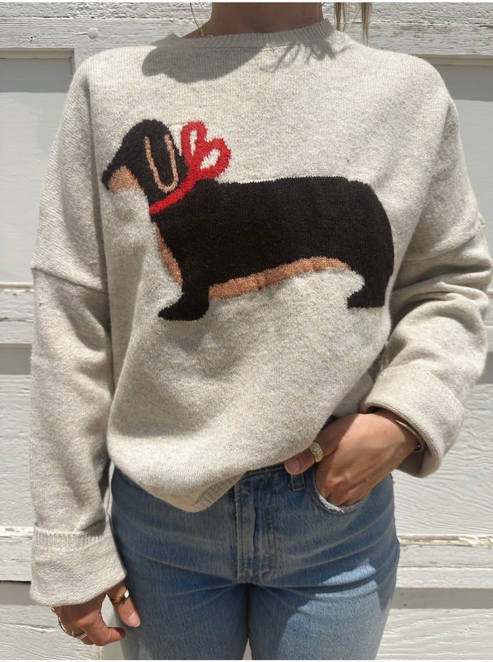 DOG WITH BOW SWEATER