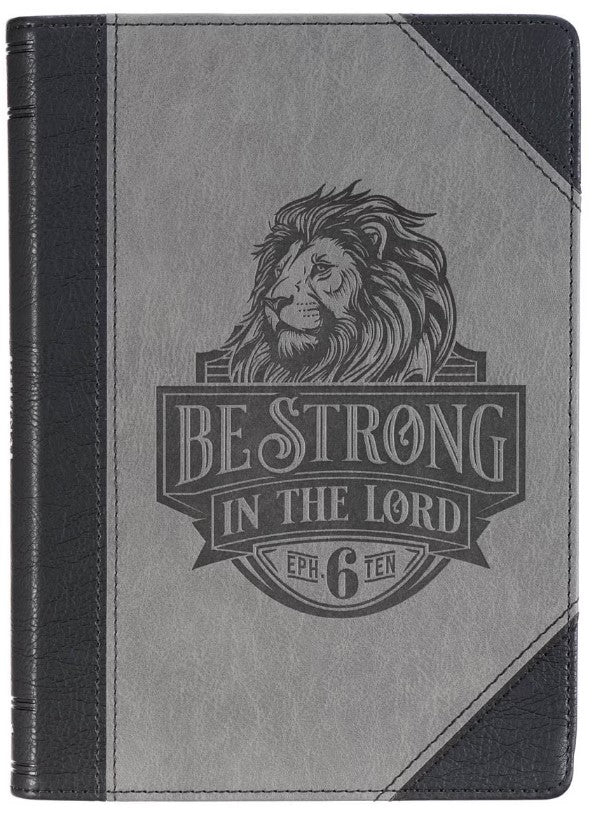 "STRONG IN THE LORD" BLACK/GREY LION JOURNAL