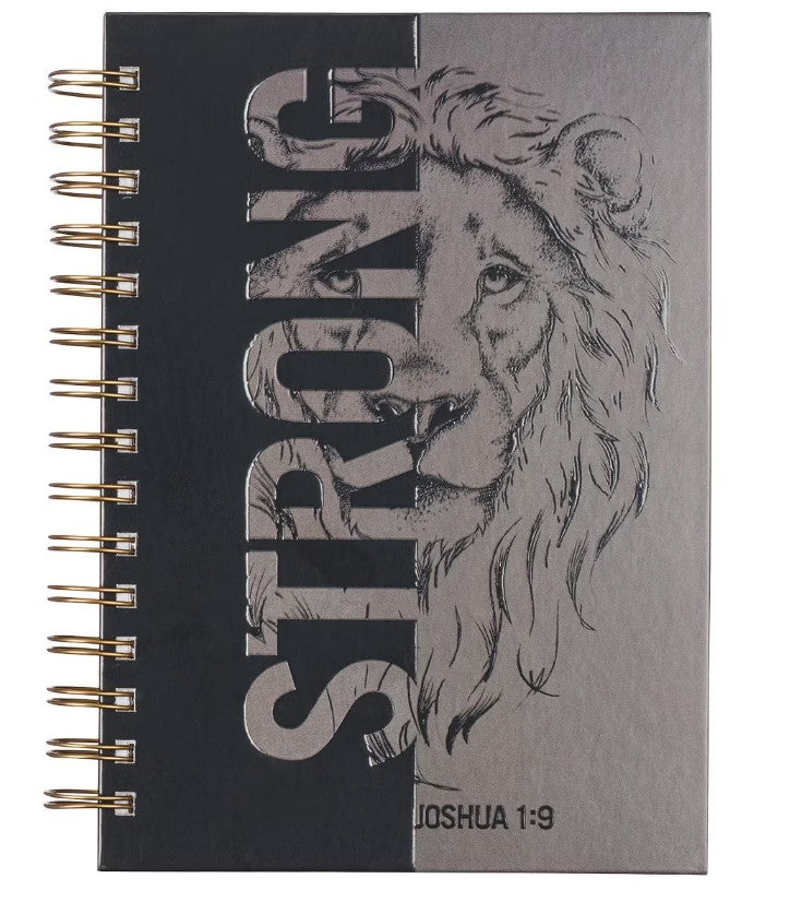 "STRONG" BLACK/GREY LION WIREBOUND JOURNAL