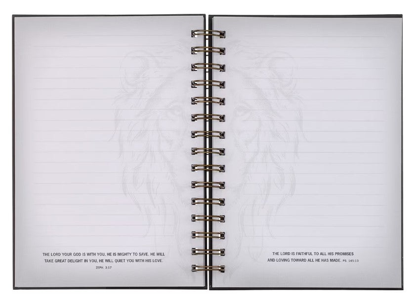 "STRONG" BLACK/GREY LION WIREBOUND JOURNAL