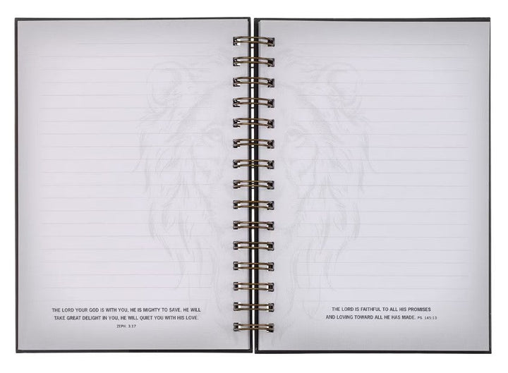 "STRONG" BLACK/GREY LION WIREBOUND JOURNAL