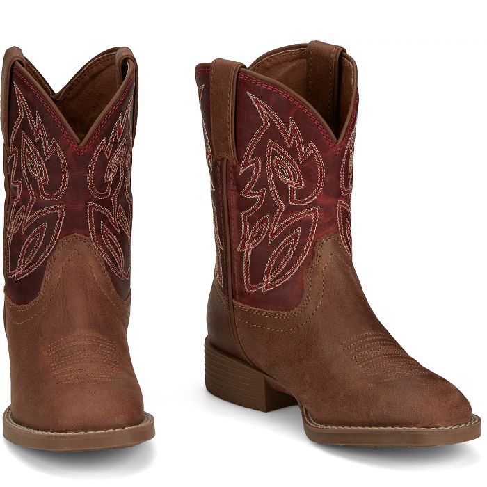 JUSTIN "CANTER" JUNIOR KID'S BOOTS in ROSTED COGNAC