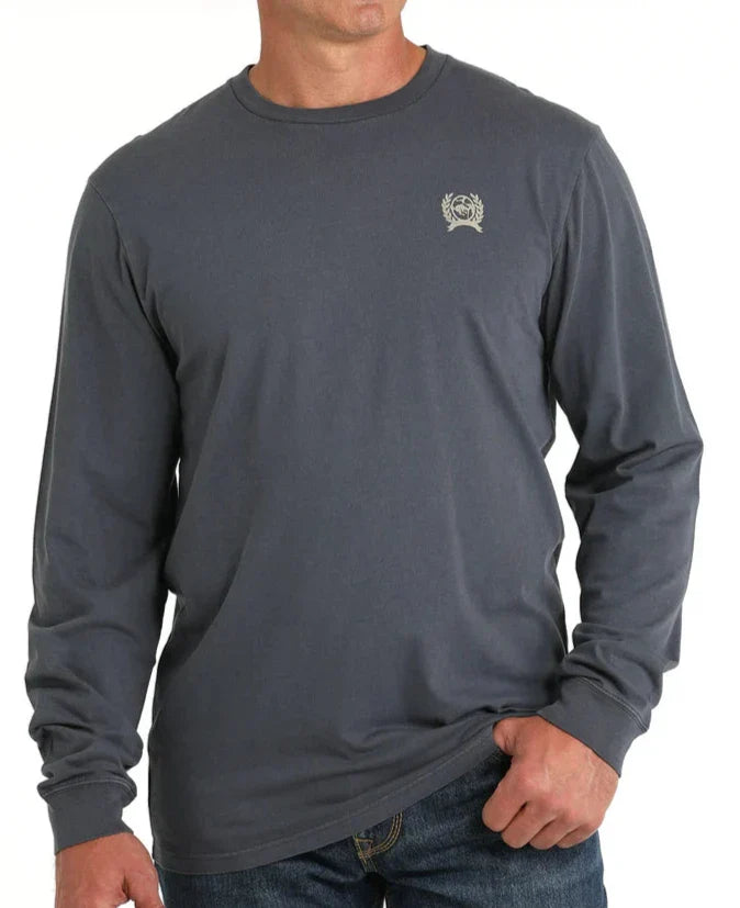 CINCH MEN'S LONG SLEEVE SCREEN PRINT JERSEY TEE in NAVY