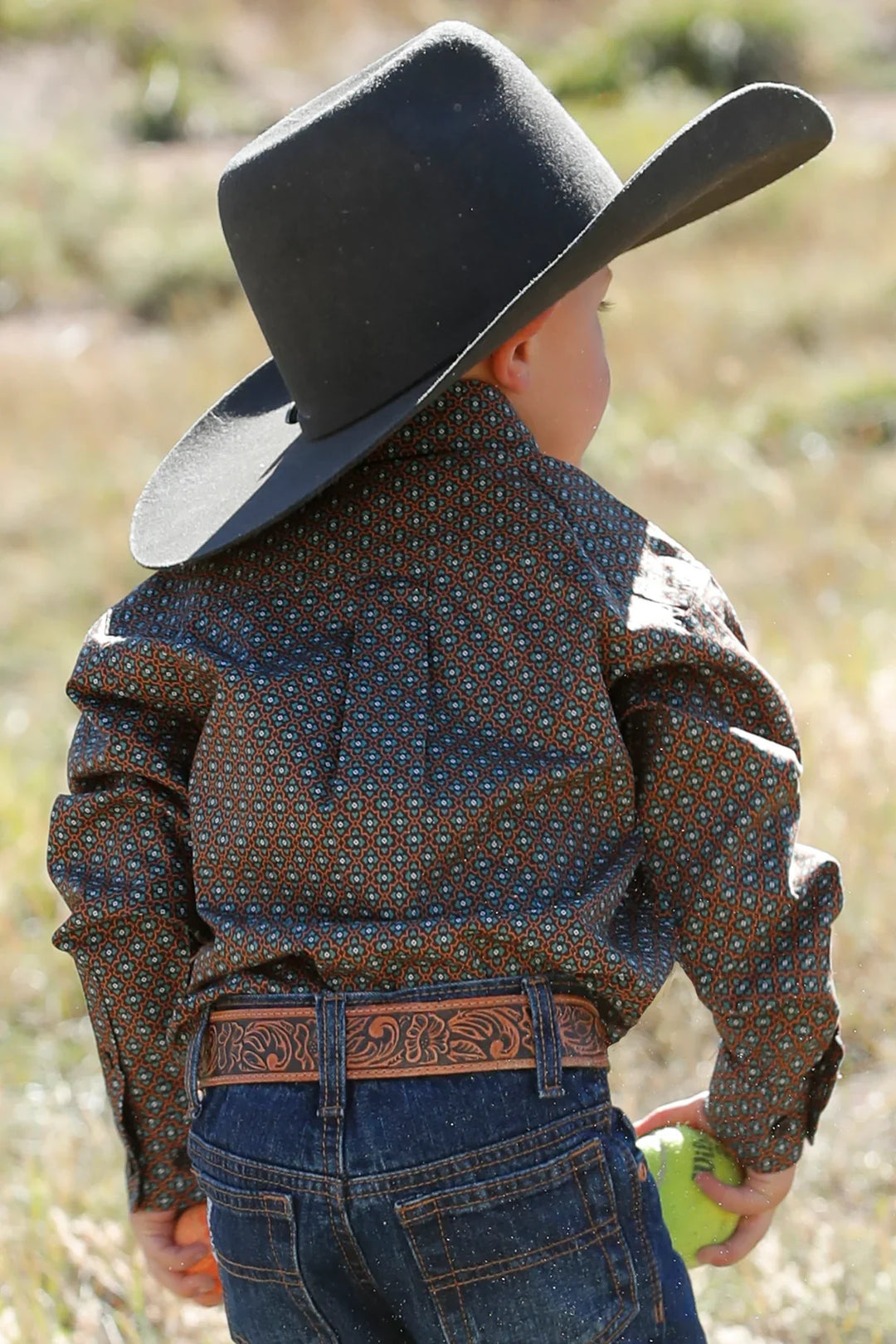 CINCH INFANT GEO PRINT BUTTON-DOWN WESTERN SHIRT - BROWN