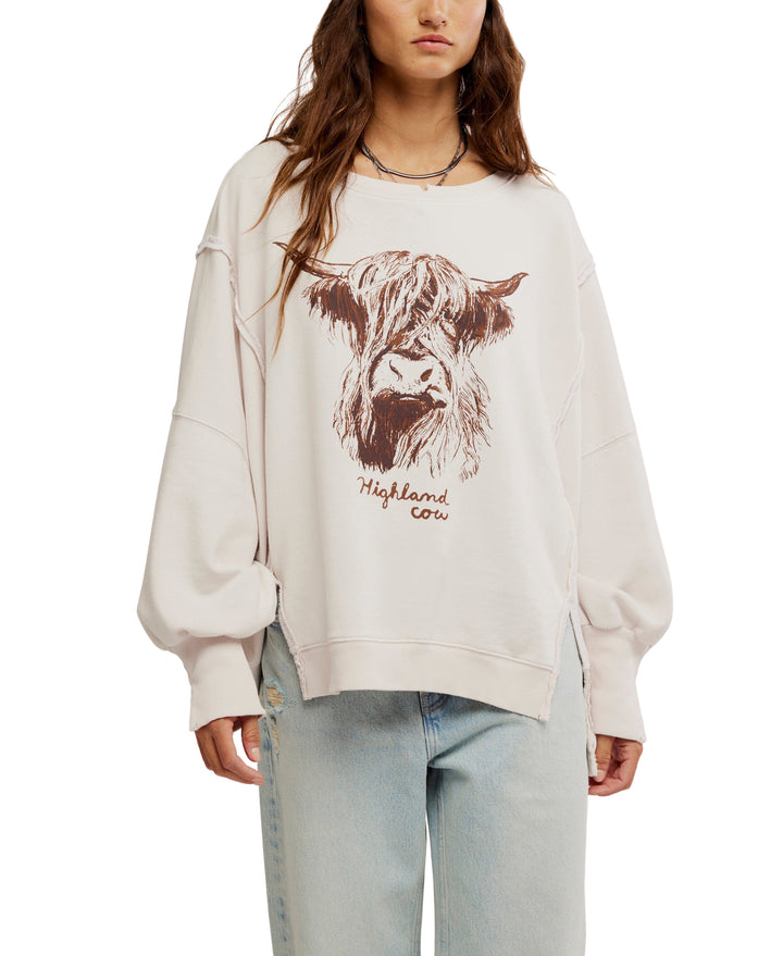 GRAPHIC CAMDEN SWEATER HIGHLAND COW